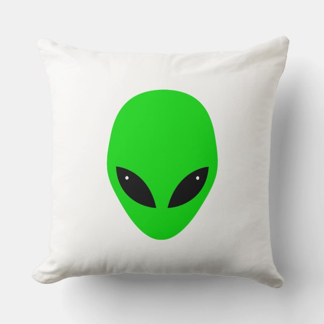 Coussin Tête Alien verte (Recto)