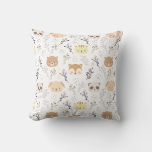 Coussin Tête D'Animal Adorable Et Motif Floral