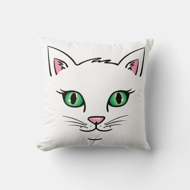 Coussin Tête de chat flottante  (Recto)