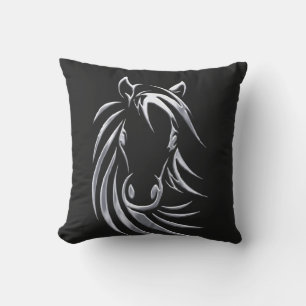 Coussin Tête de cheval en argent