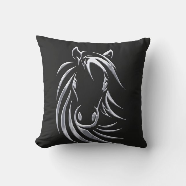 Coussin Tête de cheval en argent (Recto)
