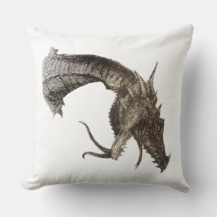 Coussin Tête de dragon médiéval