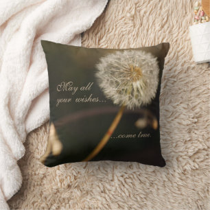 Coussin Tête de graines de Dandelion en tons Brown