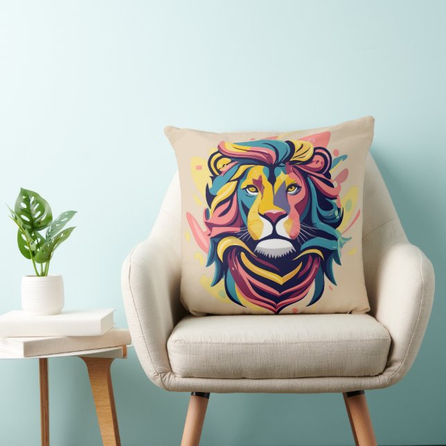 Coussin Tête de lion Abstraite (Chaise)