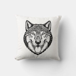 Coussin Tête de loup de face