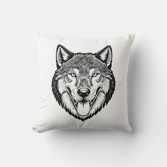 Coussin Tête de loup de face (Recto)