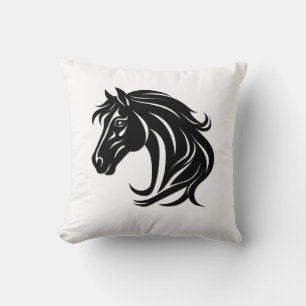 Coussin Tête de magnifique cheval noir