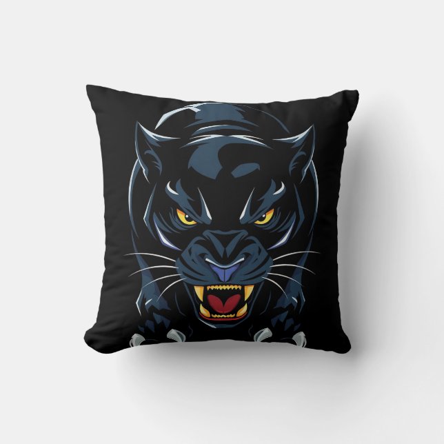 Coussin Tête de panthère noire (Recto)