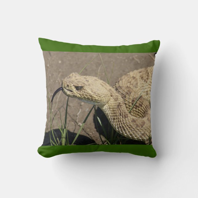 Coussin Tête de serpent à sonnette de prairie R8 (Recto)