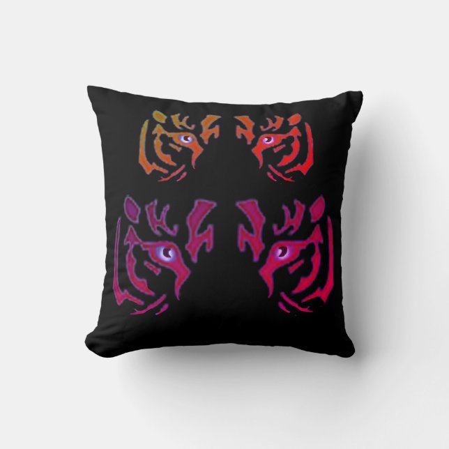 Coussin Tête de Tigre Noir (Recto)