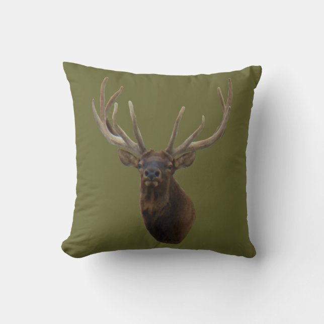 Coussin Tête d'élan E48 en velours (Recto)