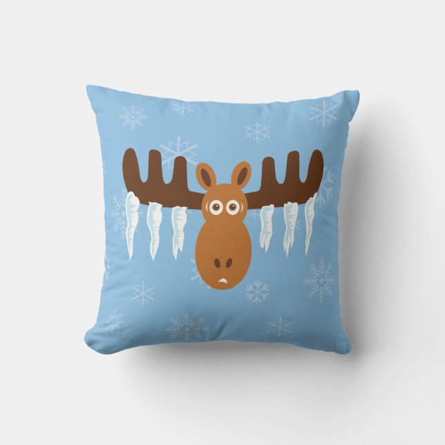 Coussin Tête d'orignal_Bois de cerf en glaçon (Recto)