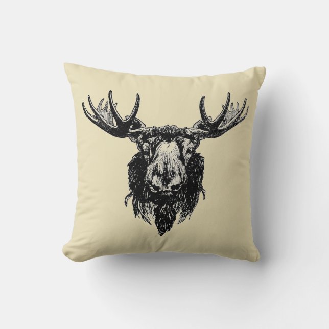 Coussin Tête d'orignaux (Recto)