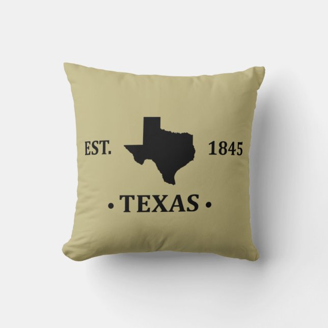 Coussin Texas carte noir l'état étoile seule (Recto)