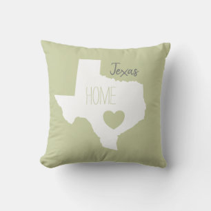 Coussin Texas home carte d'état amour coeur