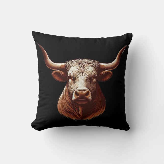 Coussin Texas Longhorn (Recto)