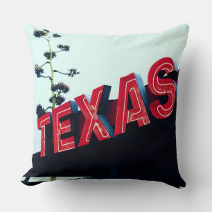 Coussin Texas Red Neon Lights USA Amérique