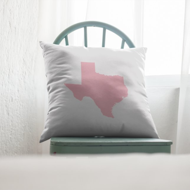 Coussin Texas rose (Pink Texas Shape Customizable Pillow)