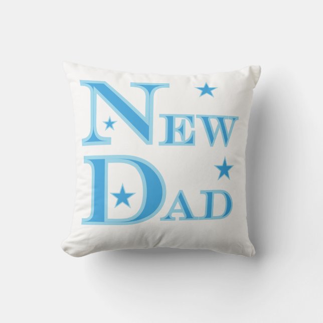 Coussin Texte Bleu Nouveau Cadeaux Papa (Recto)