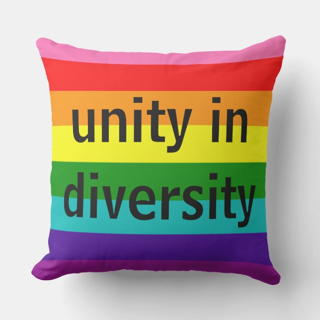 Coussin Texte de coutume du drapeau LGBT d'arc-en-ciel de (Recto)