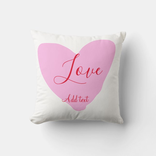 Coussin texte de la Saint-Valentin amour cœur rose rouge n (Recto)