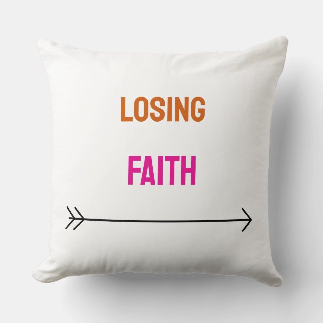 Coussin Texte de perte de foi coloré (Recto)