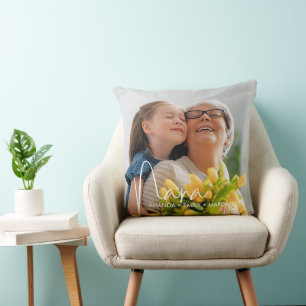 Coussin Texte de superposition pour la fête des mères Nana
