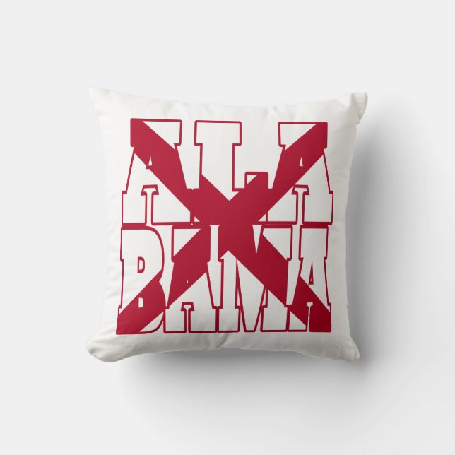 Coussin Texte du drapeau de l'état de l'Alabama (Recto)