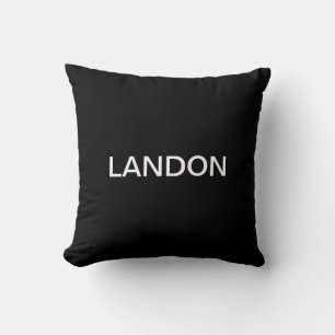Coussin Texte éditable moderne Noir & Blanc