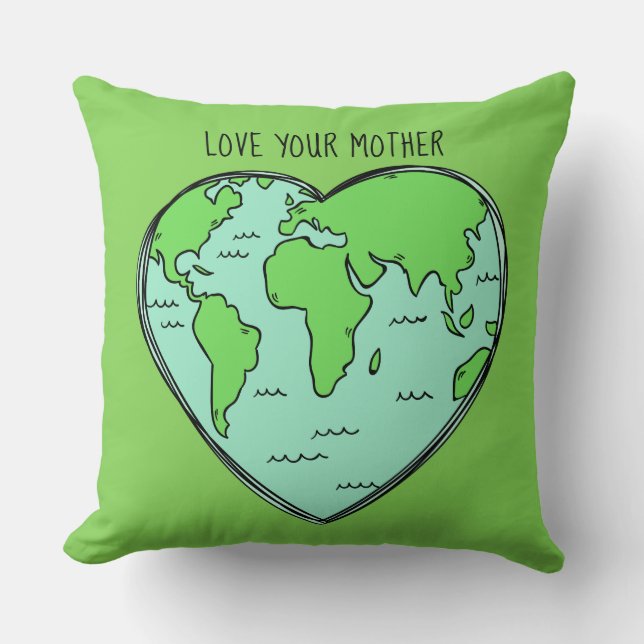 Coussin Texte et couleur personnalisés Earth Love lance de (Recto)