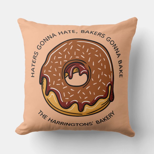 Coussin Texte et couleur personnalisés Lecteur de Donut (Recto)