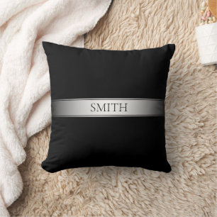 Coussin Texte et couleurs modifiables Rayure de dégradé