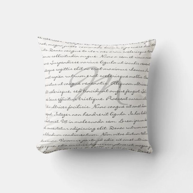 Coussin Texte fait sur commande élégant (Recto)