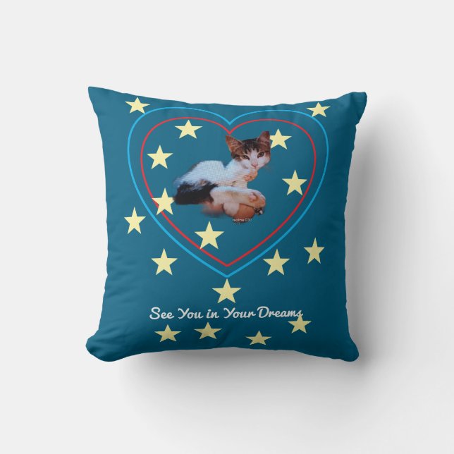 Coussin Texte humoristique de photo de chaton mignon   (Recto)