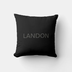 Coussin Texte Moderne Éditable Gris Foncé & Noir