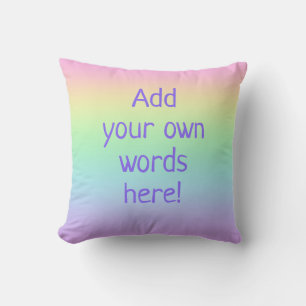 Coussin Texte personnalisable Pastel Arc-en-Ciel