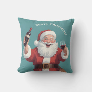 Coussin Texte personnalisé amusant Drunk Père Noël