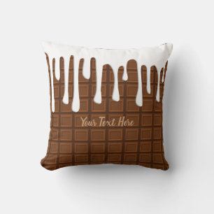Coussin Texte Personnalisé / Boulangerie blanche au chocol