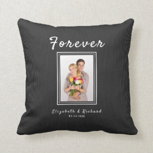 Coussin Texte personnalisé de la photo Couple