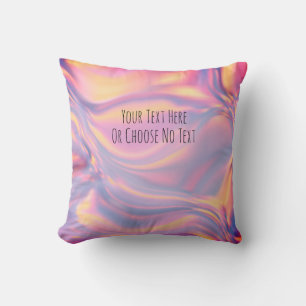 Coussin Texte Personnalisé / Iridescente Holographique Hui