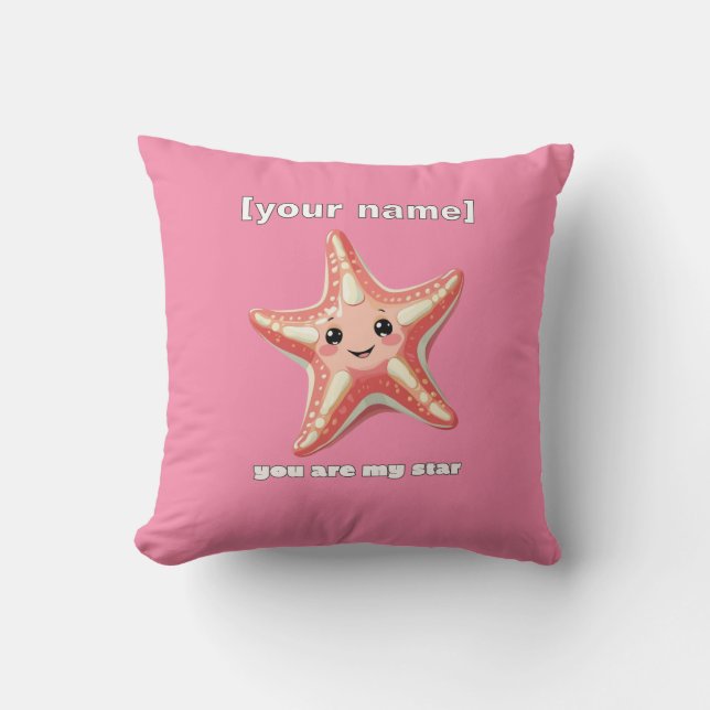 Coussin Texte personnalisé ou nom Starfish Design