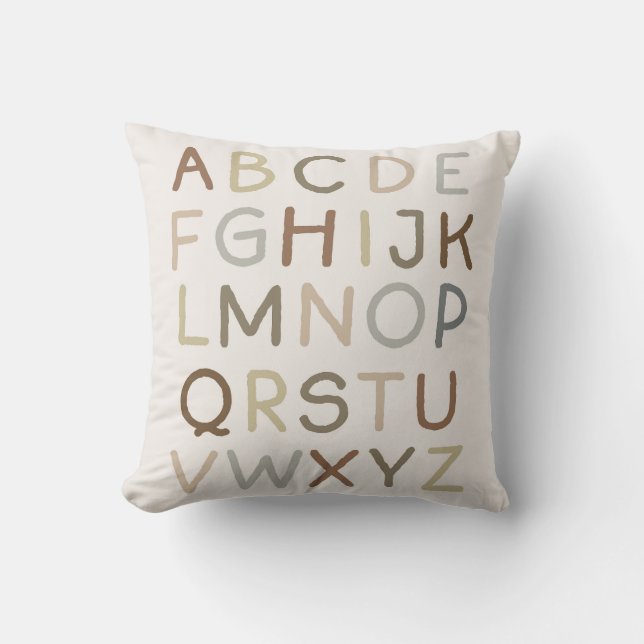 Coussin Texte Personnalisé Vintage Alphabet Peint Salle de (Recto)