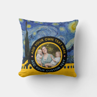Coussin Texte photo personnalisé - Van Gogh Art Cadeau per