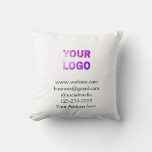 Coussin texte simple minimal ajoutez votre logo/dessin ici