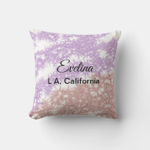 Coussin Texte simple minimal ajoutez votre nom lieu ville