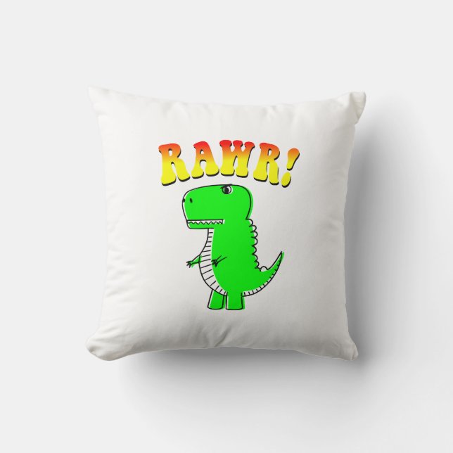 Coussin Texte Super T-Rex Rex mou et en colère (Recto)