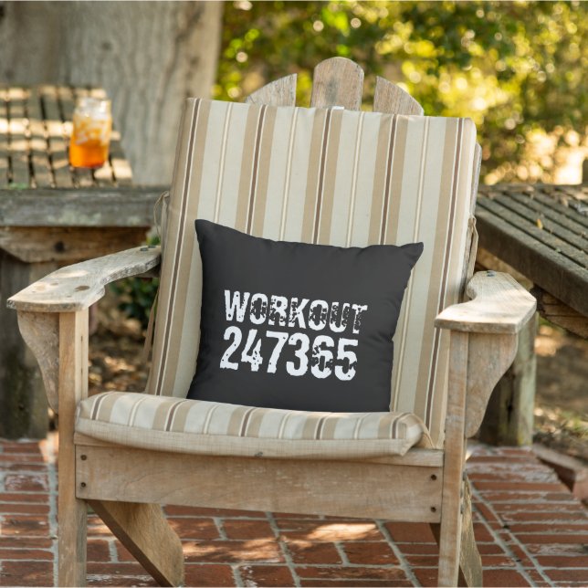 Coussin Texte usé et rayé Workout 247365 blanc (Chaise)