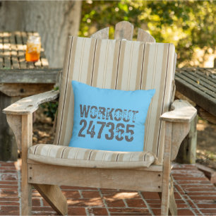 Coussin Texte usé et rayé Workout 247365 bleu