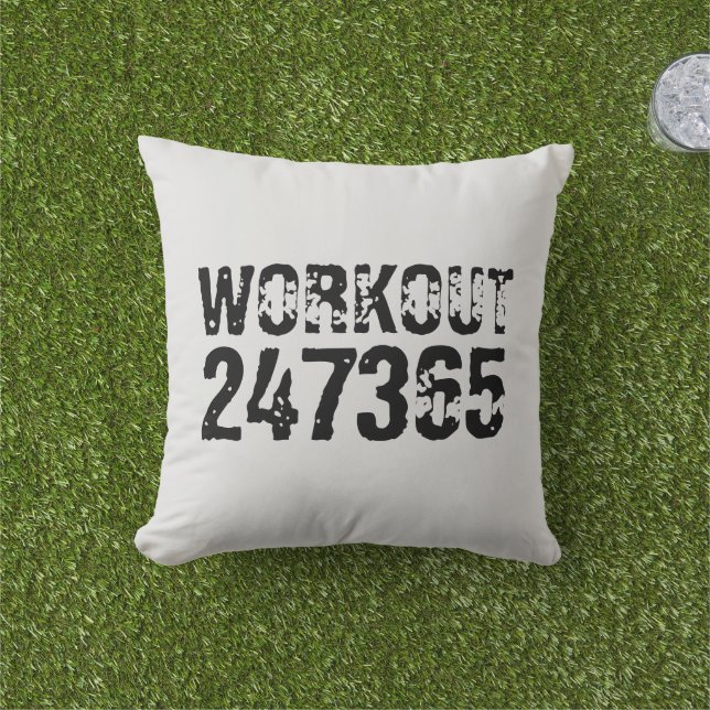 Coussin Texte usé et rayé Workout 247365 noir (Herbe)