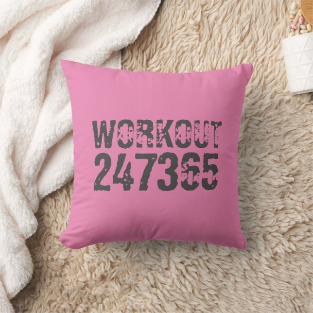 Coussin Texte usé et rayé Workout 247365 rose (Couverture)